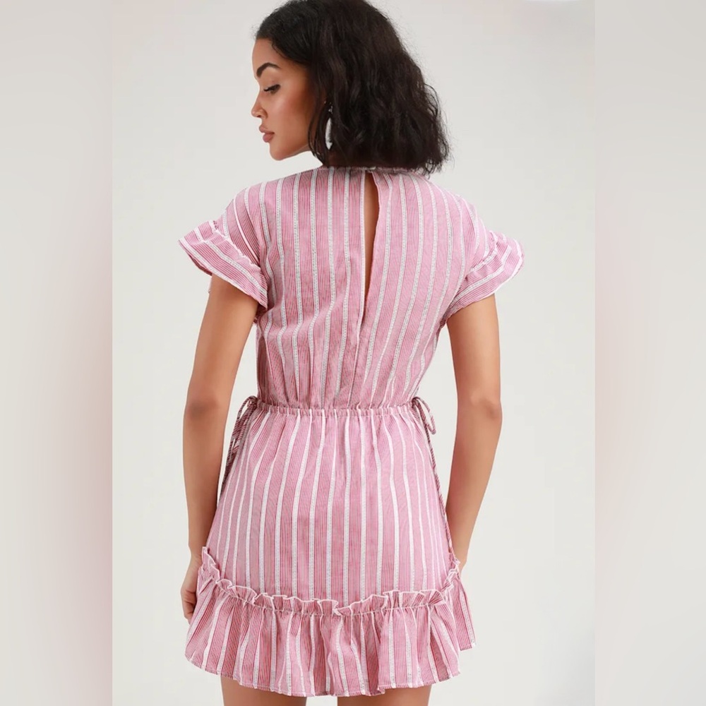 The Fifth Label Kite Stripe Red and White Striped Ruffles Dress Size Medium, 6 - Picture 9 of 16